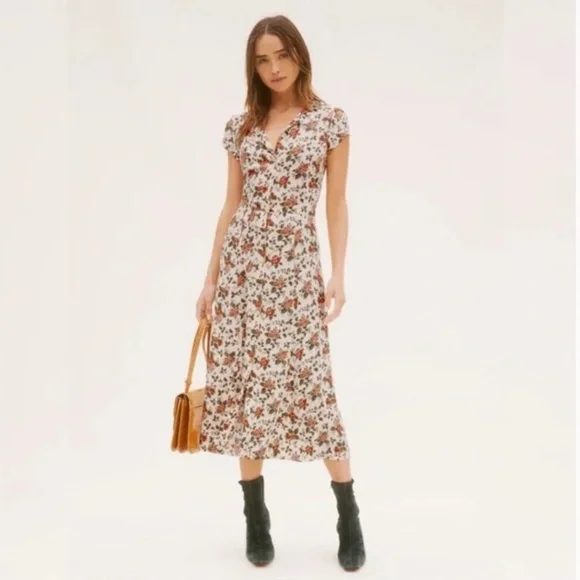 NWOT Reformation pastel chic Floral Midi Dress size 8 - Picture 5 of 11